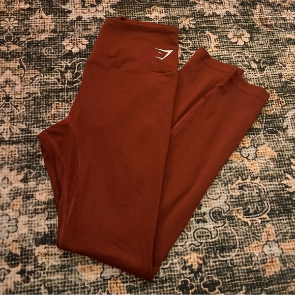 Gymshark Red Brown Activewear Leggings - Picture 3 of 8